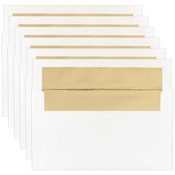 6 Gold Foil Lined Envelopes LG