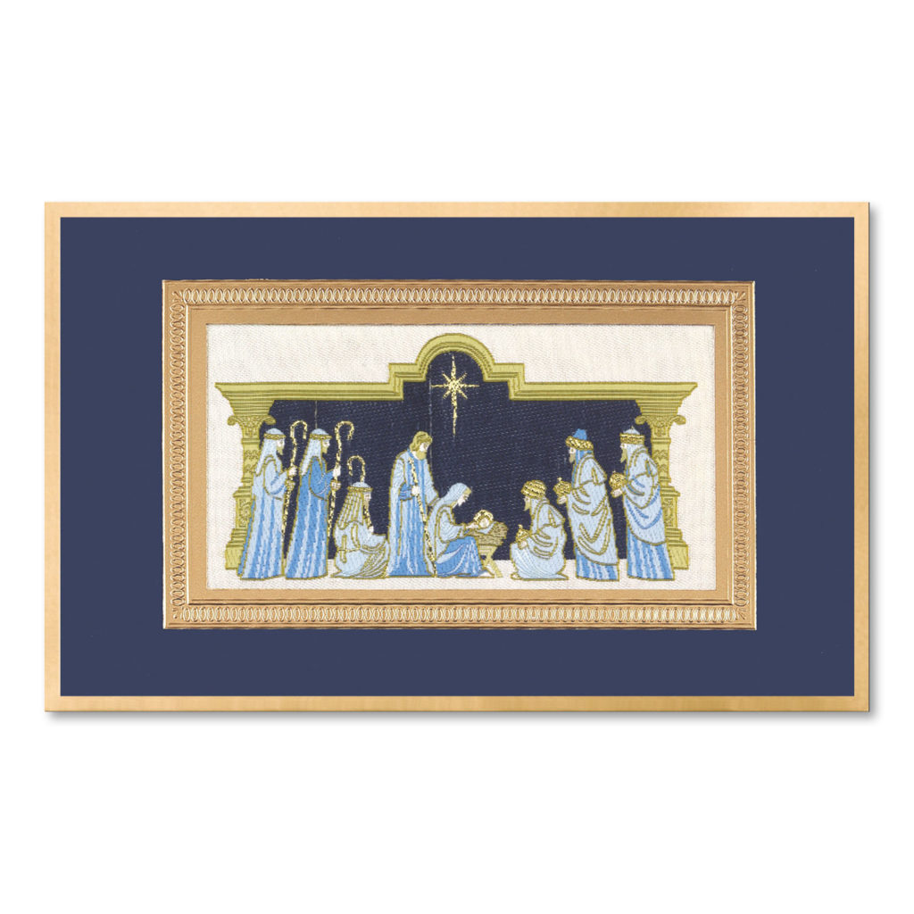 Brett Collection Jacquard Tapestry Peaceful Manger Christmas Cards